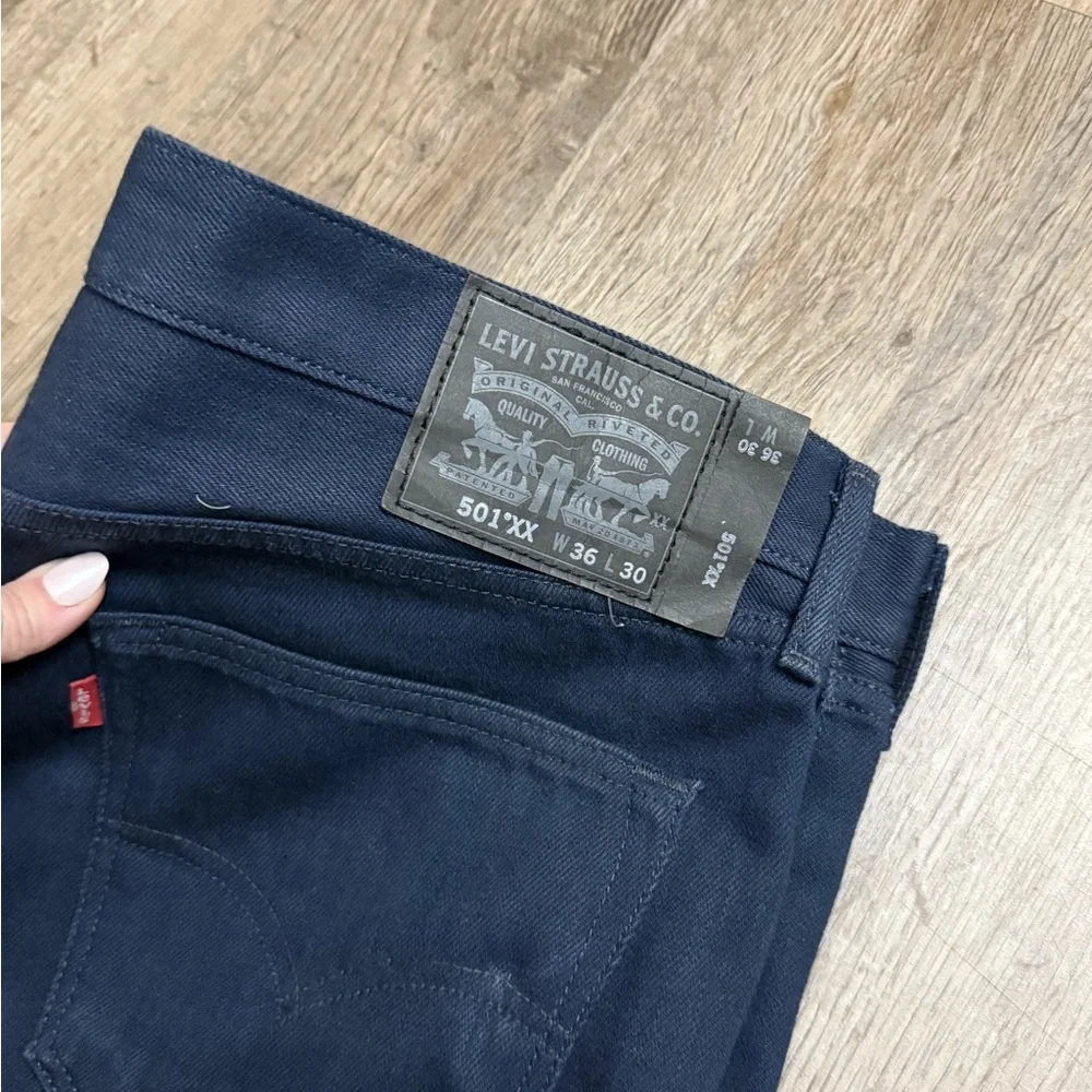 Levi’s 501XX • Dark Wash Straight Leg Button Fly Jeans